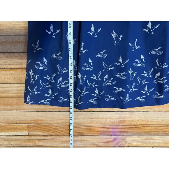 L.L. Bean Signature | Navy Belted Duck Print Cotton Tank Dress | Size 14 - Picture 14 of 14